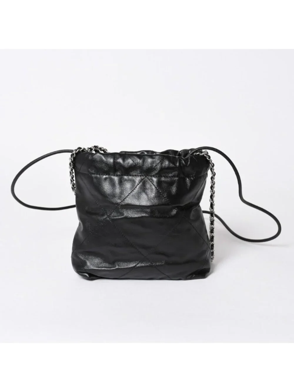 Chanel 22 Mini Bag 2-Way Stand Black Silver